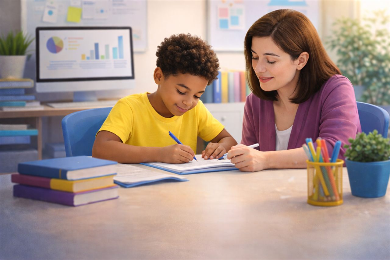 Student doing homework